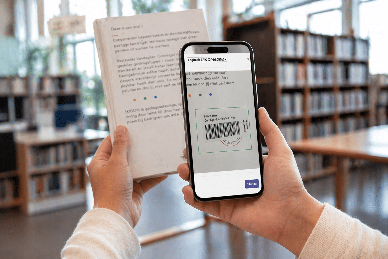 Bibliotheek app - barcodes smartphone